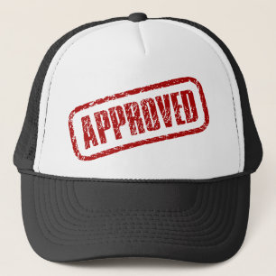 Approved stamp trucker hat