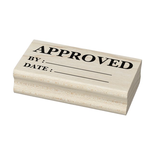 Approved w/by Date Line Office Rubber Stamp (Stamp)