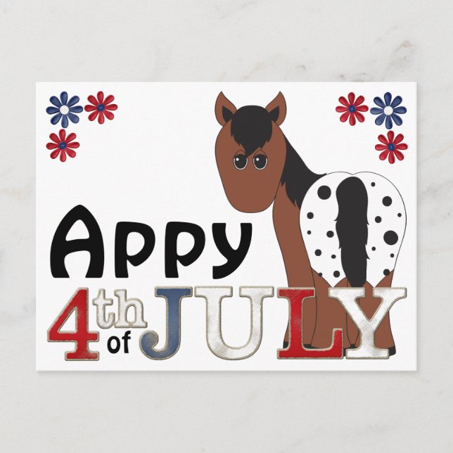 Appy 4th of July Appaloosa Horse Post Card (Front)