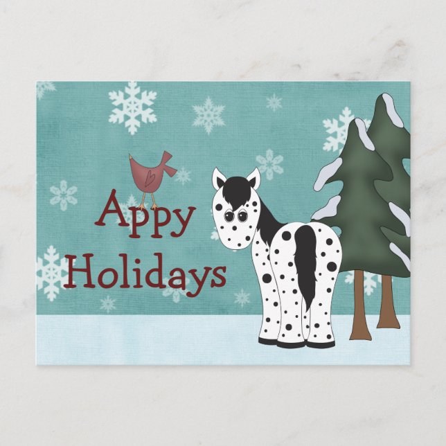 Appy Holidays Horse Christmas Greeting Post Card (Front)