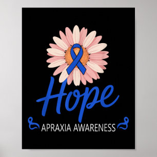 Apraxia Awareness Warrior Sunflower Support Speech Poster