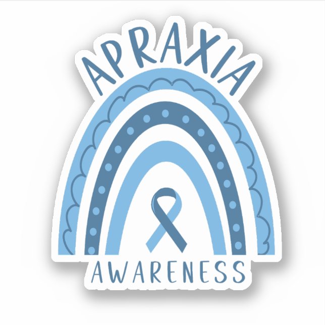 Apraxia Blue Rainbow Ribbon Awareness  (Front)