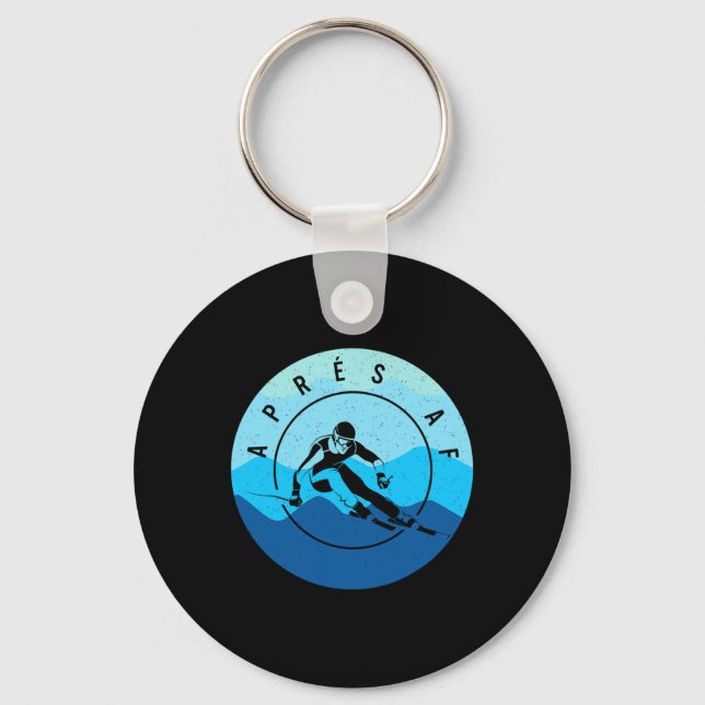Après Af Ski Skiing Lake Tahoe Park City Skier Sno Key Ring (Front)