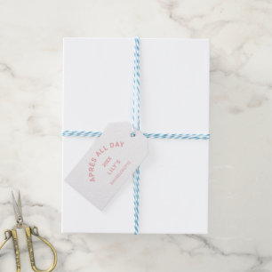 Après All Day Pink Bachelorette Ski Party Crest Gift Tags