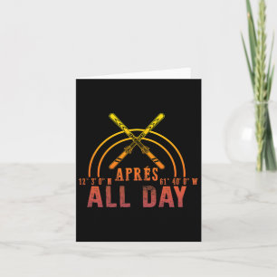 Après All Day Snowboarding Retro Winter Skiing Par Card
