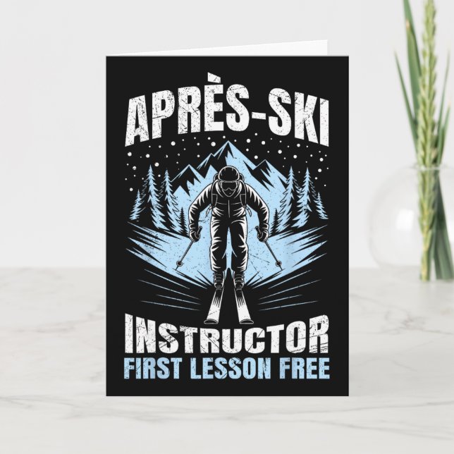 Apres Apres-ski Instructor First Lesson Free Ski I Card (Front)