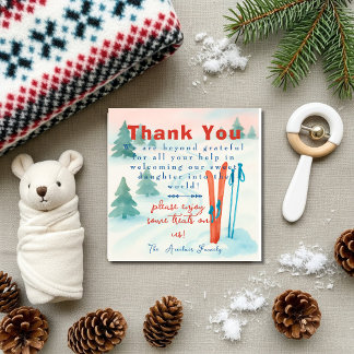 Après Bébé baby Labor Delivery NICU Hospital Thank You Card