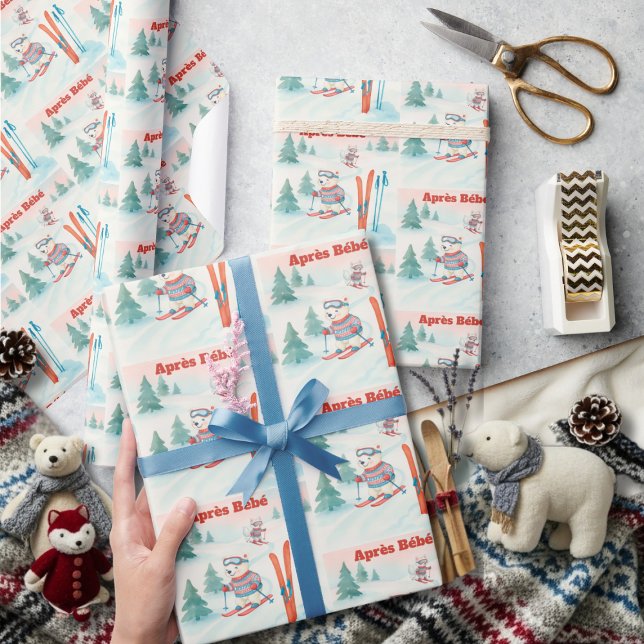 Après Bébé  Polar Bear & Arctic Fox Skiing Wrapping Paper (Après Bébé Polar Bear & Arctic Fox Skiing Wrapping Paper)