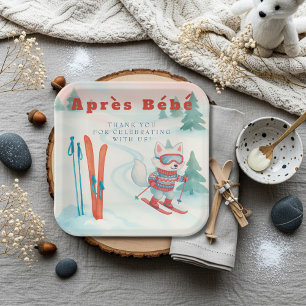 Après Bébé ski Arctic Fox Paper Plate