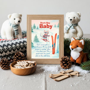Après Bébé Ski Baby Don't Say Baby Game Sign Invitation