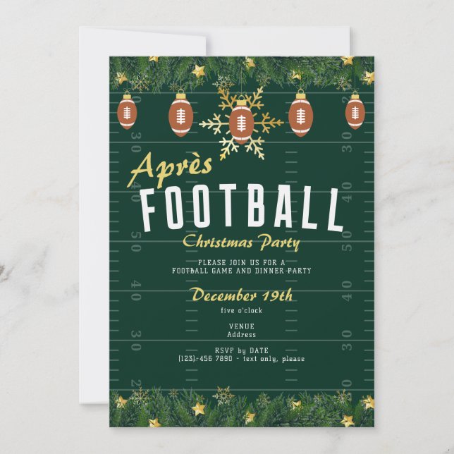 Après Football Christmas Dinner Sports Party Invitation (Front)