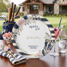 Après Golf Bachelorette Blue Elegant Preppy Floral