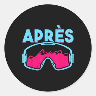 Après, Retro Ski Goggles Vintage 80s 90s Skiing Ou Classic Round Sticker