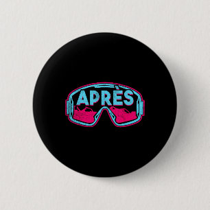 Après, Retro Ski Snowboard Vintage 80s 90s Skiing 6 Cm Round Badge