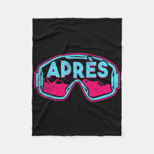 Après, Retro Ski Snowboard Vintage 80s 90s Skiing  Fleece Blanket
