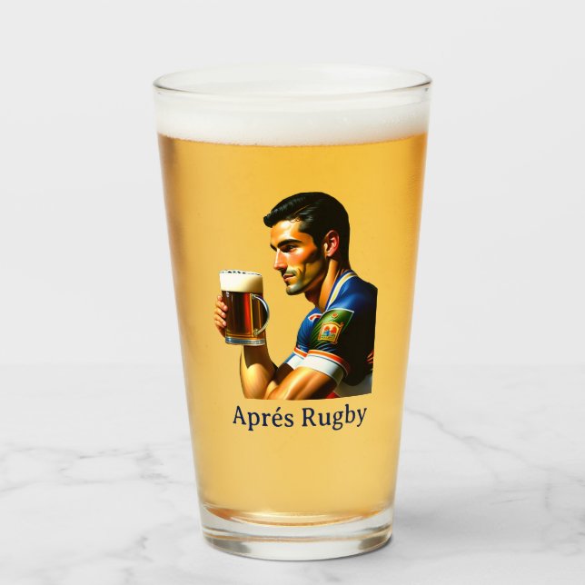 Aprés Rugby Drinking Glass (Front Filled)