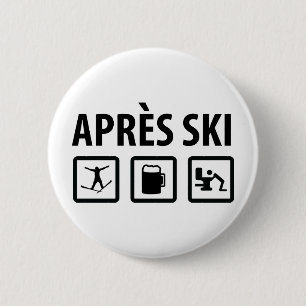 apres ski 6 cm round badge