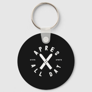 Apres Ski All Day Ski Cool Skier Winter Sports Ski Key Ring