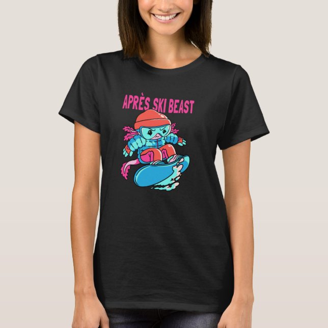 Apres Ski Axolotl Girls' Snowboard T-Shirt (Front)