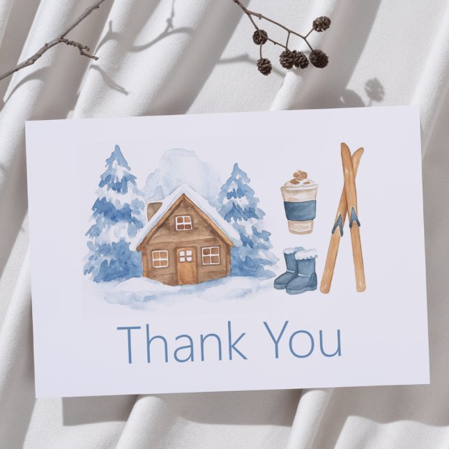 Apres Ski Baby Shower Winter Nesting Party Thank You Card (Creator Uploaded)