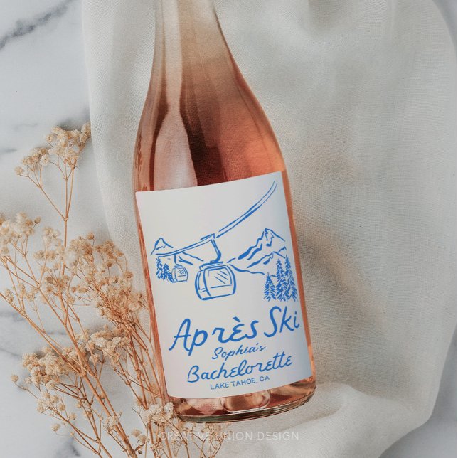 Apres Ski Bachelorette Party Favours Wine Label (Creator Uploaded)