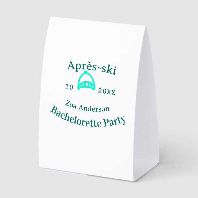 Après-ski bachelorette party turquoise hat name da (Front)