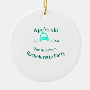 Après-ski bachelorette party turquoise hat name da ceramic tree decoration
