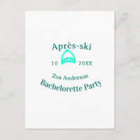 Après-ski bachelorette party turquoise hat name da