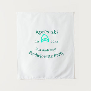 Après-ski bachelorette party turquoise hat name da tapestry