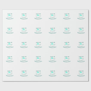 Après-ski bachelorette party turquoise hat name da wrapping paper