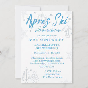 Après Ski Bachelorette Weekend Invitation
