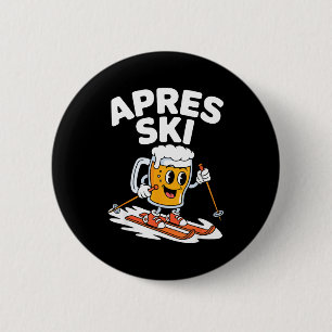 Apres ski beer mug skiing funny winter vacation Ap 6 Cm Round Badge