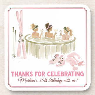 Après Ski Birthday Party Coaster