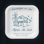 Après Ski Champagne on Ice Winter Bach Party Paper Plate<br><div class="desc">Après Ski Champagne on Ice Winter Bach Party</div>