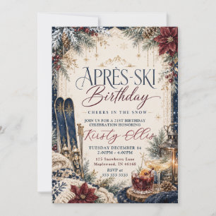 Après‑Ski Cheers in the Snow 21st birthday Invitation