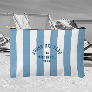 Apres Ski Club Blue Stripe Custom Location Ski Accessory Pouch