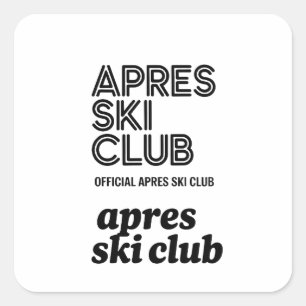 Apres Ski Club Coffee Mug – Winter Ski Lover Gift Square Sticker