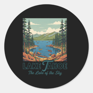 Après Ski Club Family Vacation Trendy Skiing Lake Classic Round Sticker