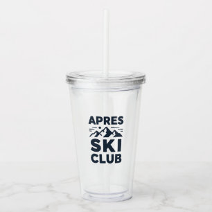 Apres Ski Club Mountain Logo - Custom Mens Winter  Acrylic Tumbler