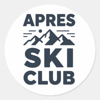 Apres Ski Club Mountain Logo - Custom Mens Winter  Classic Round Sticker