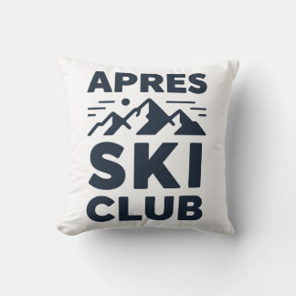 Apres Ski Club Mountain Logo - Custom Mens Winter  Cushion