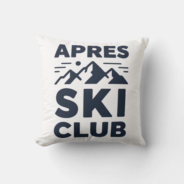 Apres Ski Club Mountain Logo - Custom Mens Winter  Cushion (Front)