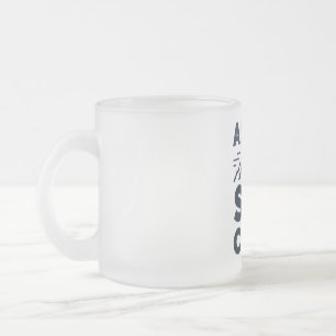 Apres Ski Club Mountain Logo - Custom Mens Winter  Frosted Glass Coffee Mug