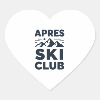 Apres Ski Club Mountain Logo - Custom Mens Winter Heart Sticker