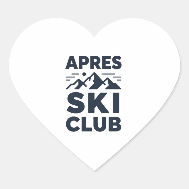 Apres Ski Club Mountain Logo - Custom Mens Winter  Heart Sticker (Front)