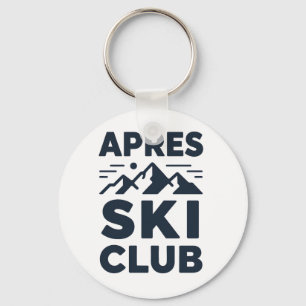 Apres Ski Club Mountain Logo - Custom Mens Winter  Key Ring
