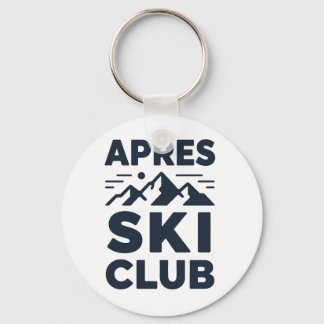 Apres Ski Club Mountain Logo - Custom Mens Winter Key Ring