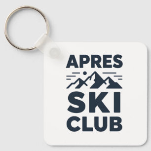 Apres Ski Club Mountain Logo - Custom Mens Winter  Key Ring