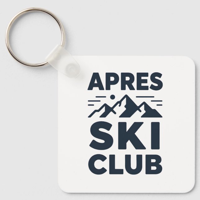 Apres Ski Club Mountain Logo - Custom Mens Winter  Key Ring (Front)