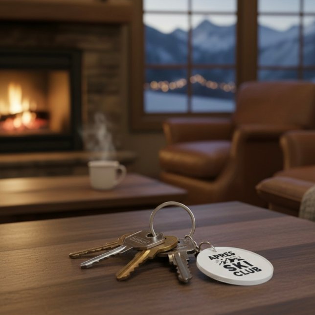 Apres Ski Club Mountain Logo - Custom Mens Winter  Key Ring (Creator Uploaded)